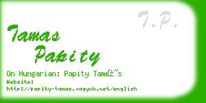 tamas papity business card